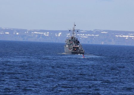 Тральщик Беломорской ВМБ успешно поразил воздушные и морские цели