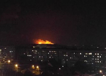 Под Винницей загорелся склад с боеприпасами