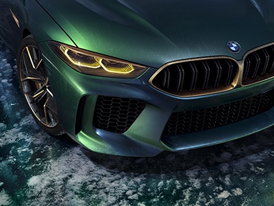 Концепт четырехдверного BMW M8 представили в змеином окрасе