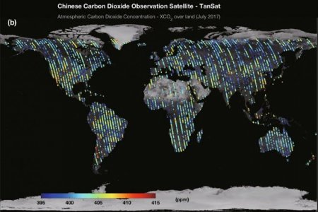 Китайский спутник TanSat составил первую глобальную карту CO2 в атмосфере Земли