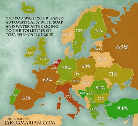 Жители каких стран реже всего моют руки?