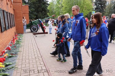 Партийцы Серебряных Прудов возложили цветы к мемориалу Великой Отечественной войны